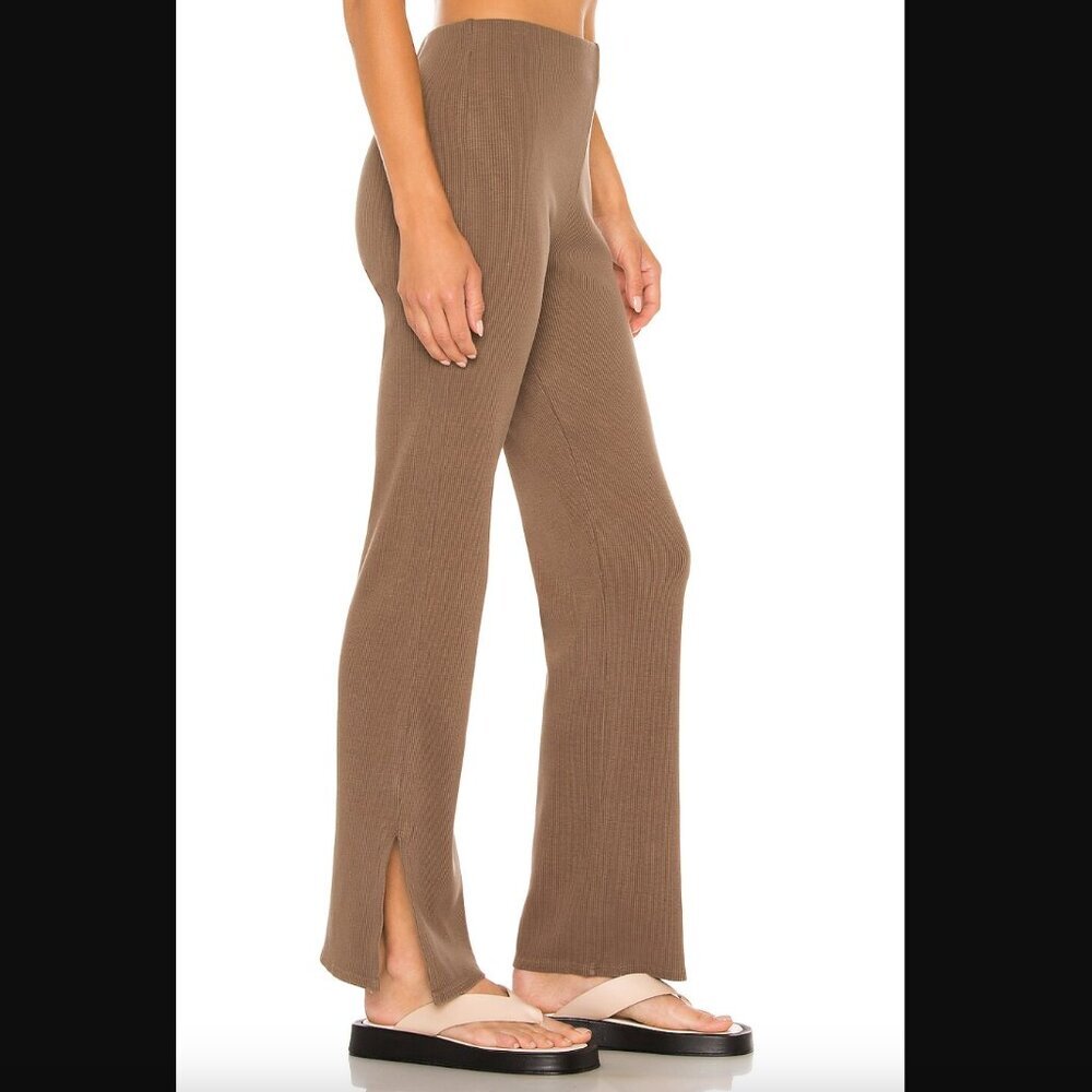 Revolve Lanston High Waisted Ribbed Slit Pants, Size Small
